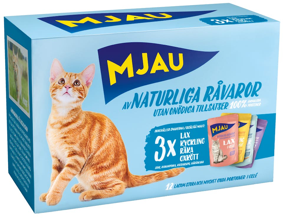 Mjau Lajitelma Liha&Kala hyytelössä 12 x 85g