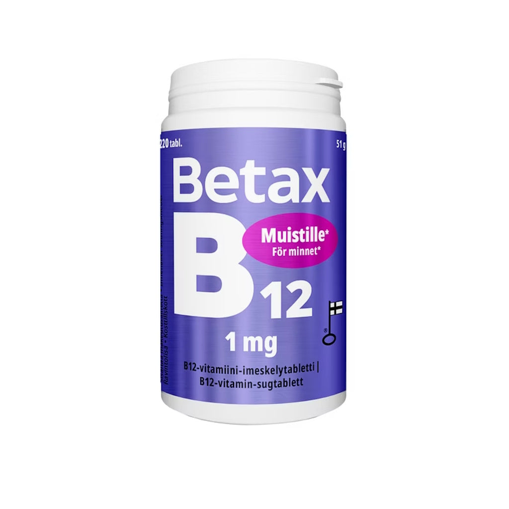 Betax B12 1mg - B12-vitamiini 220 imeskelytablettia