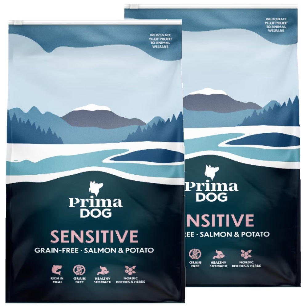 PrimaDog Viljaton Lohi & Peruna kaikille täysikasvuisille koirille 10kg x 2kpl
