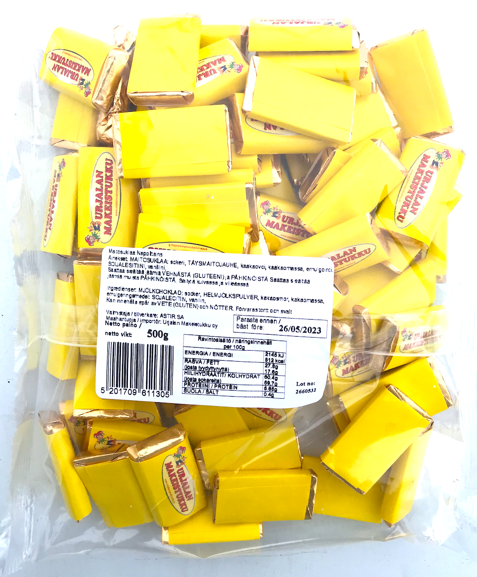 Urjalan Makeistukku maitosuklaapalat 500g