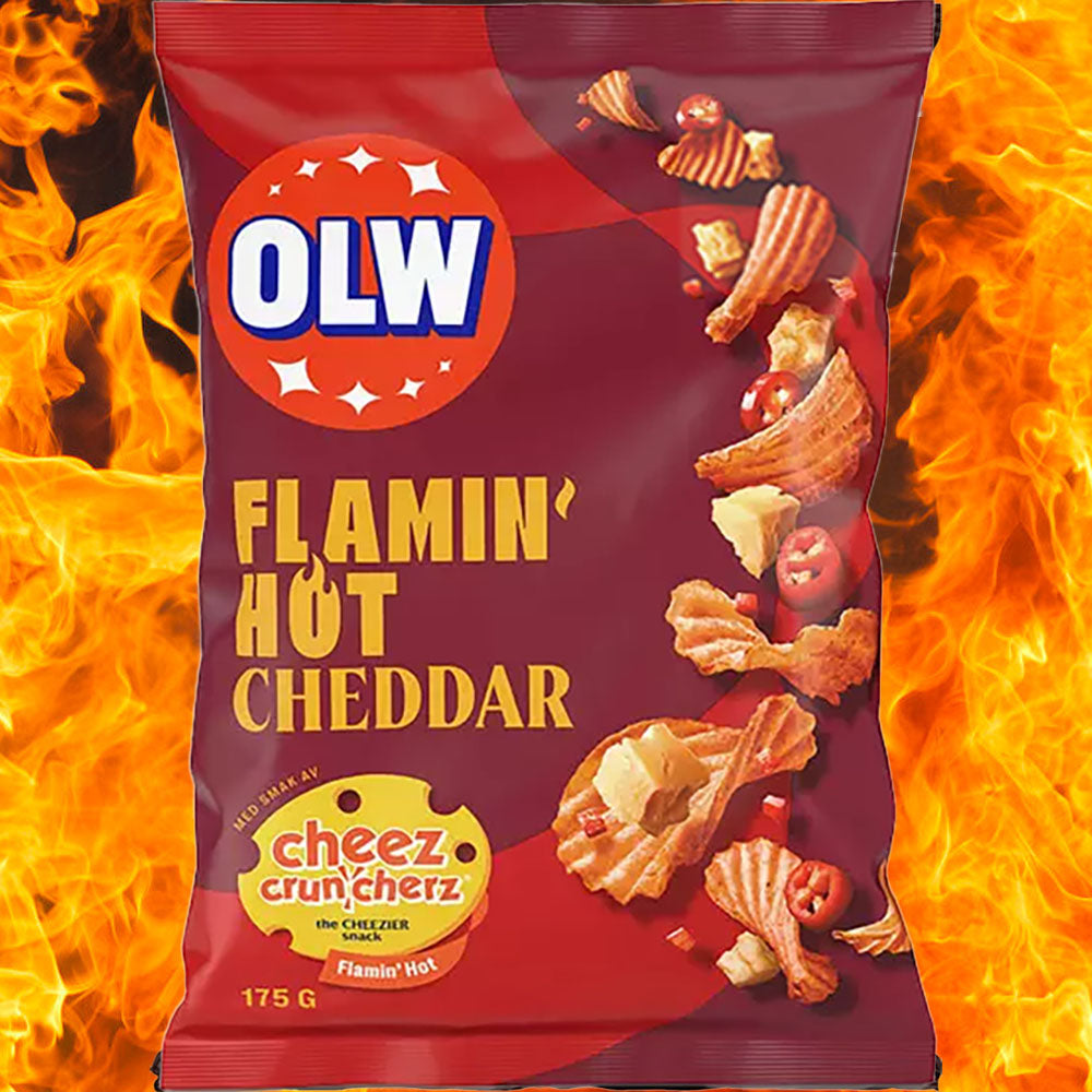 OLW Flaming Hot Cheddar perunalastu 175g