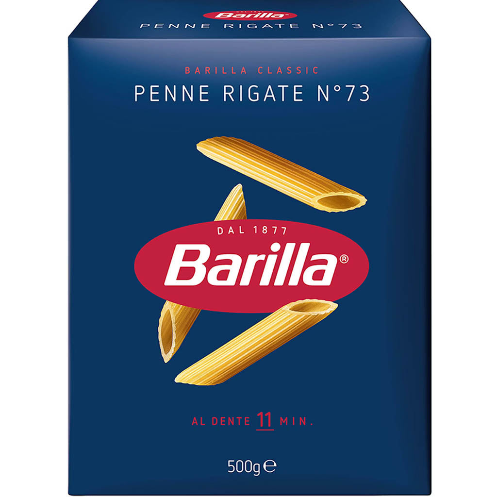 Barilla Penne Rigatte nro 73 durumvehnästä valmistettu pasta 500g