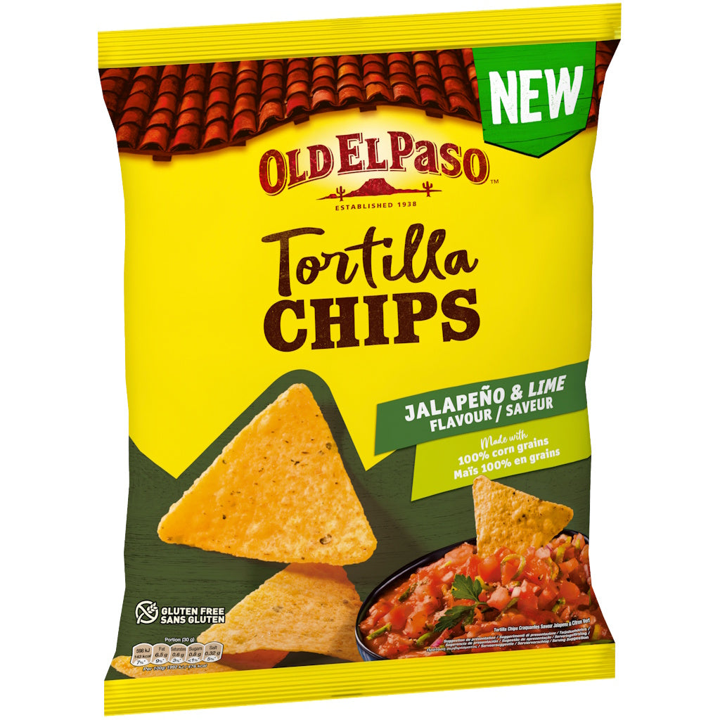 Old El Paso Tortilla Chips Jalapeno Lime 170g