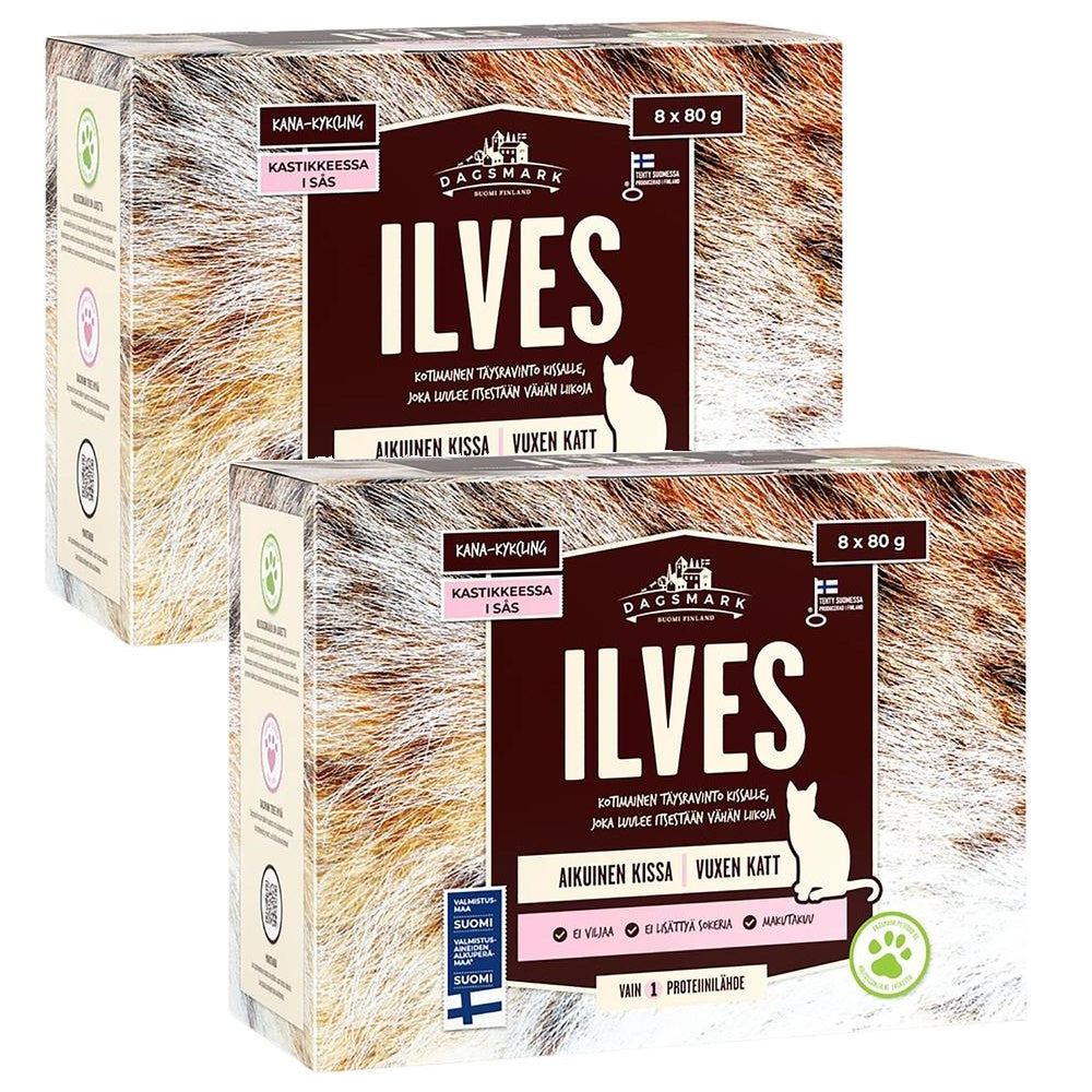 Dagsmark Ilves kissanruoka 8 x 80g kanaa kastikkeessa x 2kpl