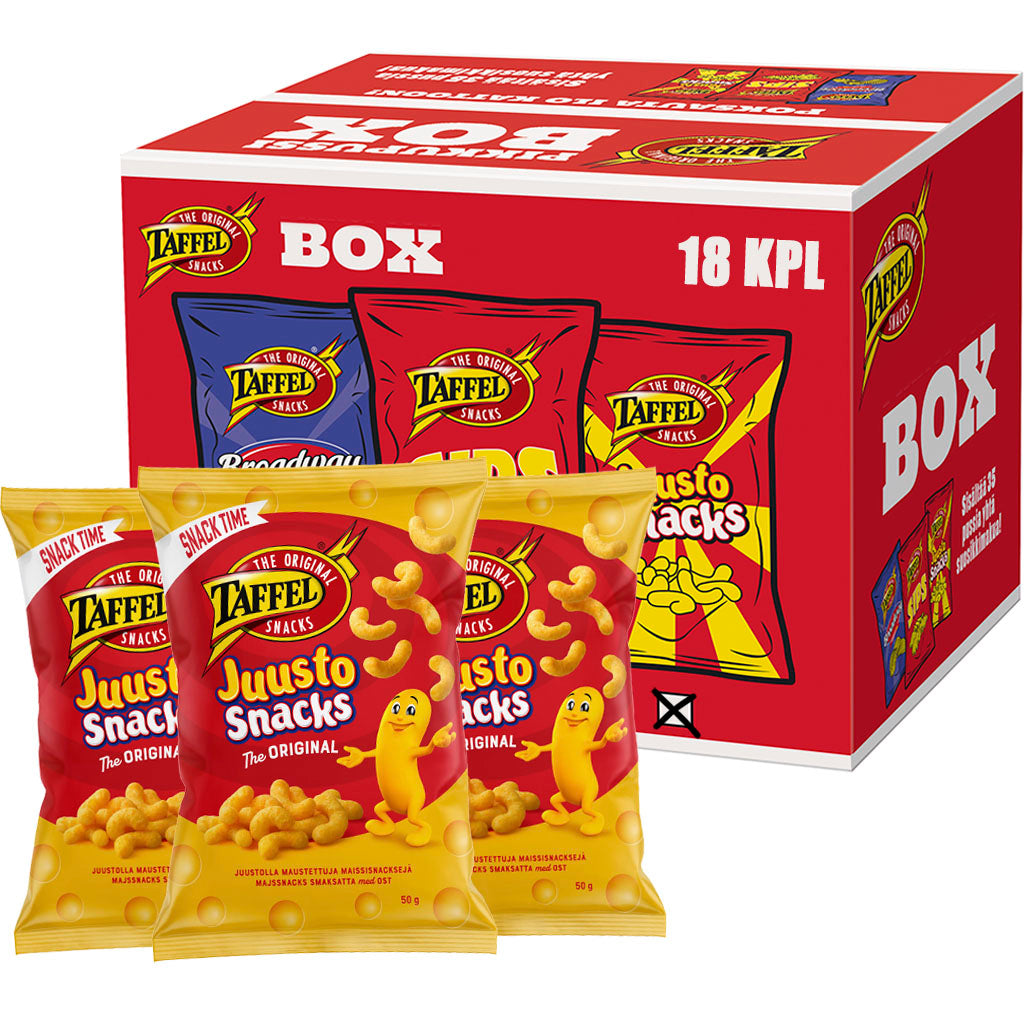 Taffel Juustosnacks 50g x 18kpl