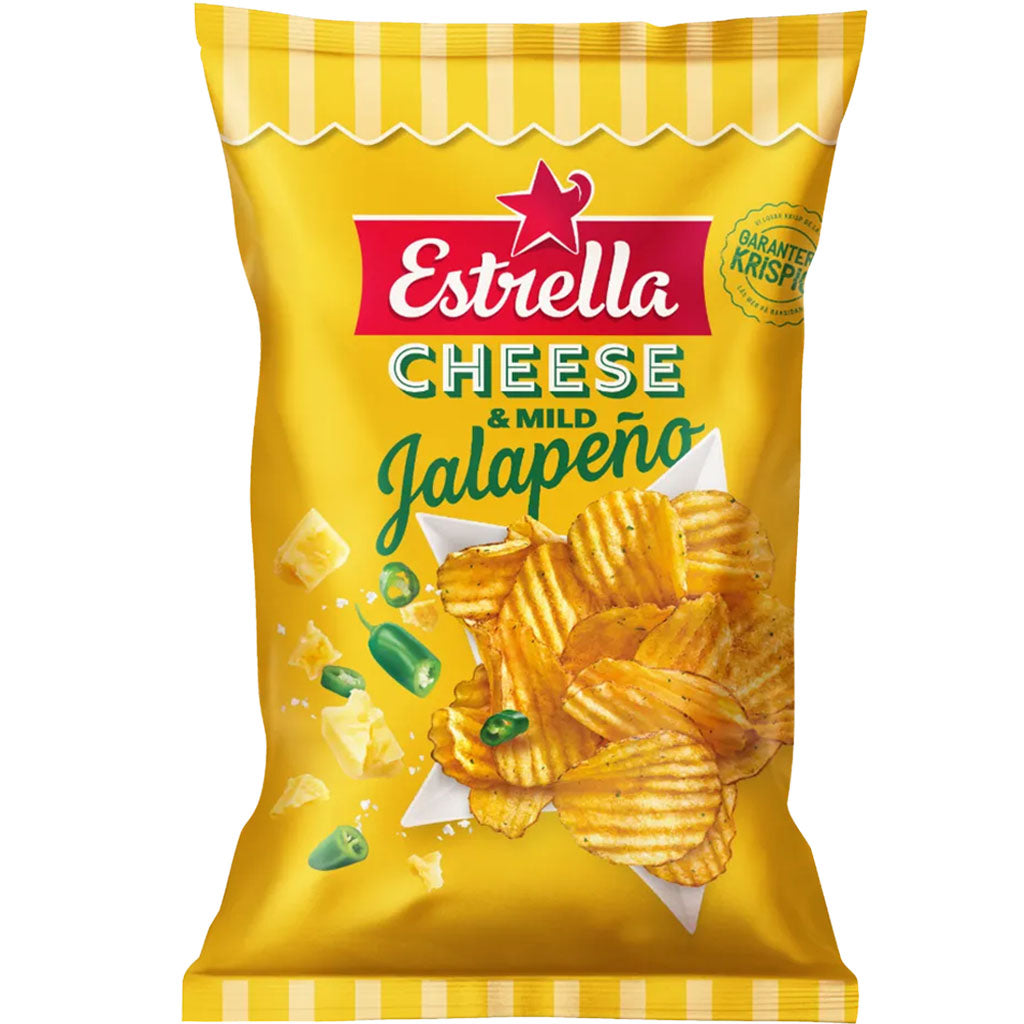 Estrella Cheese & Jalopeno perunalastu 175g