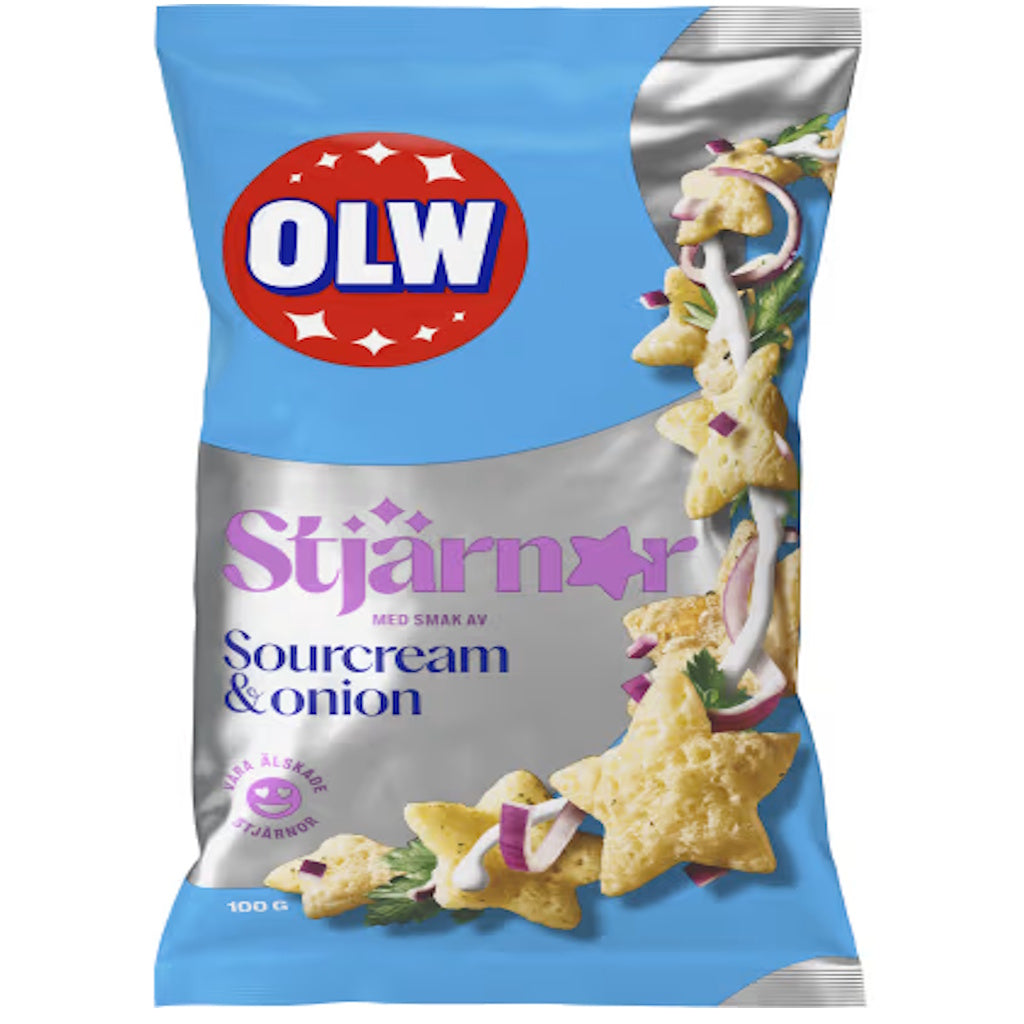 OLW Stjärnor Tähdet Sourcream & Onion perunasnacks 100g