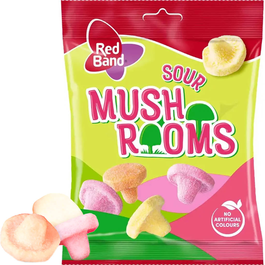 Red Band Sour Mushrooms vaahtosienet 100g