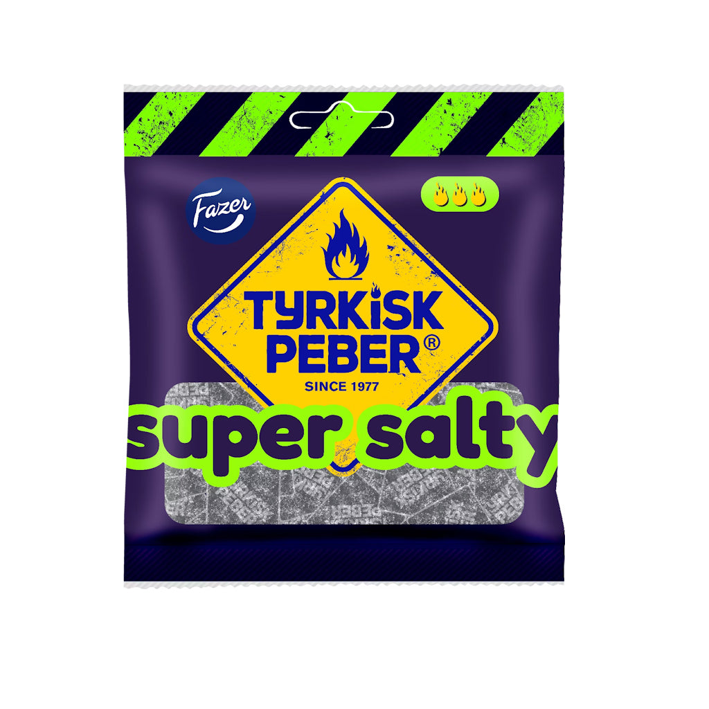 Fazer Tyrkisk Peber Super Salty salmiakkipussi 80g