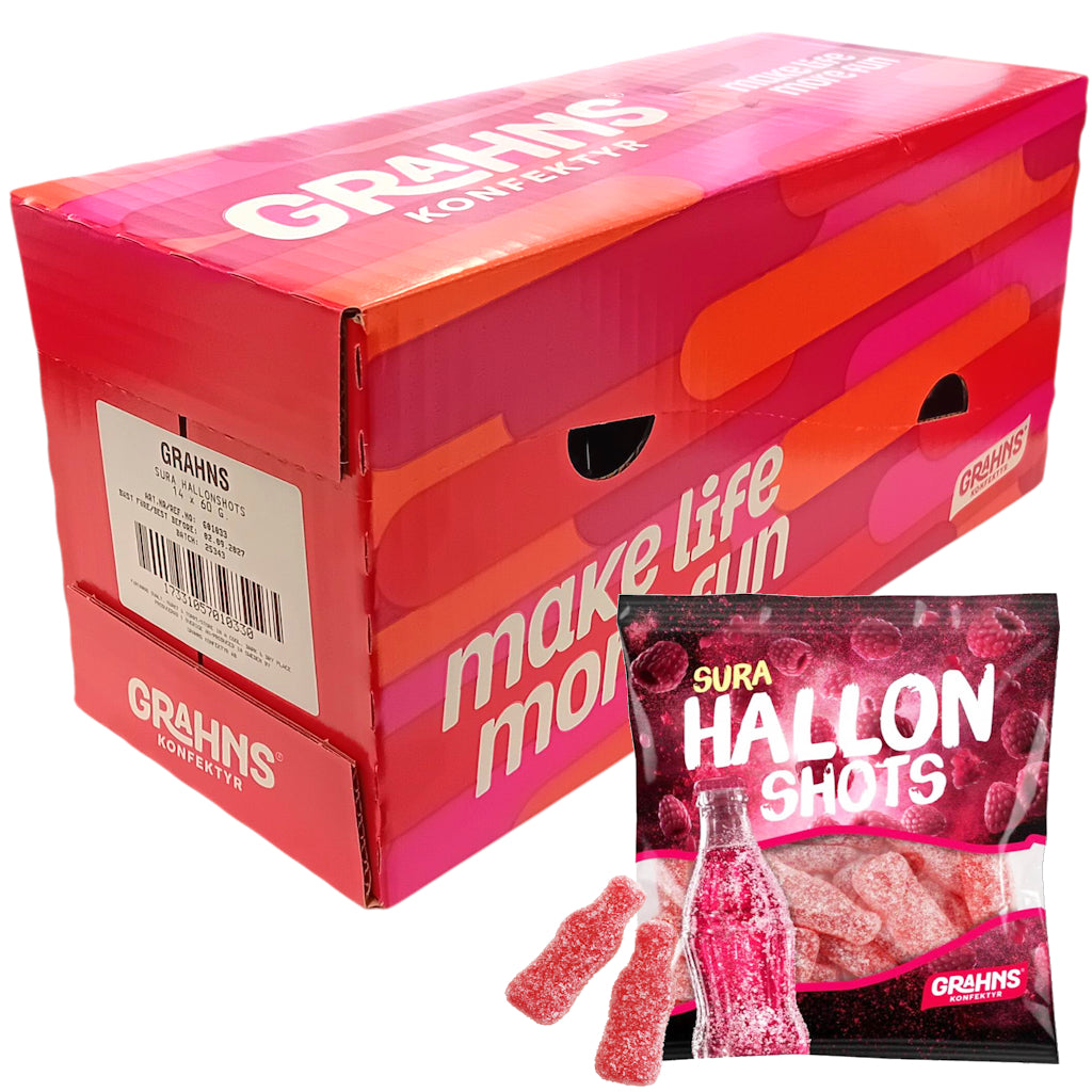 Grahns Sura Hallon Shots vadelma 60g x 14kpl
