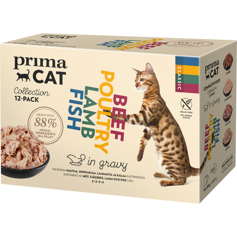 PrimaCat Classic kastikelajitelma 85g x 12kpl