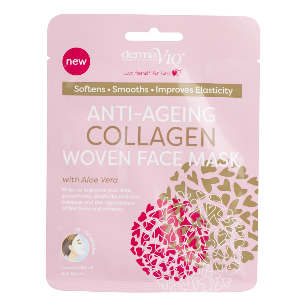 Derma V10 Sheet Mask Anti Ageing Collagen kasvonaamio 1kpl