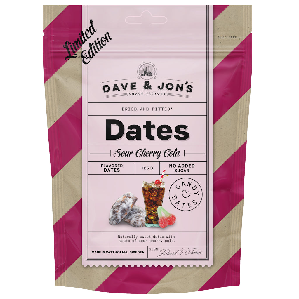 Dave & Jons Sour Cherry Cola karkkitaatelit 125g