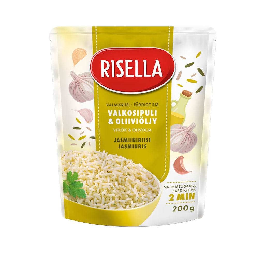 Risella Valmisriisi Jasmiini valkosipuli & oliiviöljy 200g
