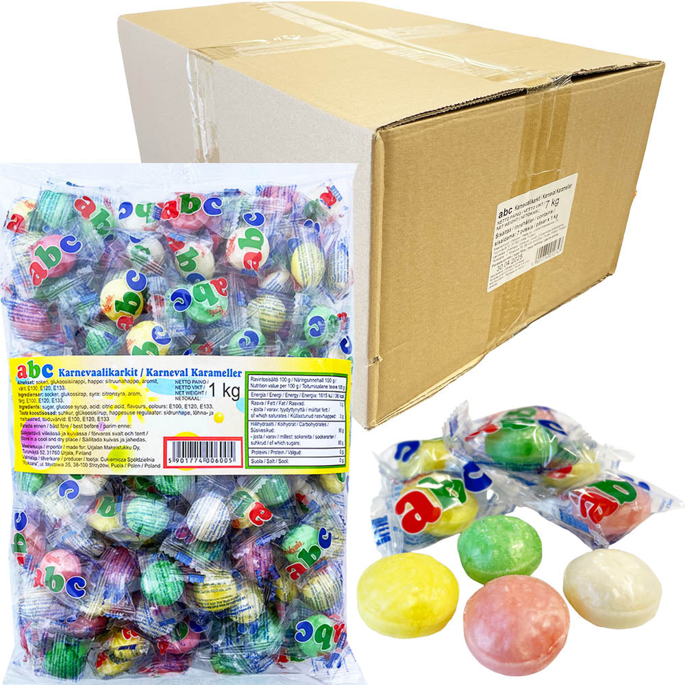 ABC Karnevaalikarkit Penkkarikarkit 1kg x 7kpl