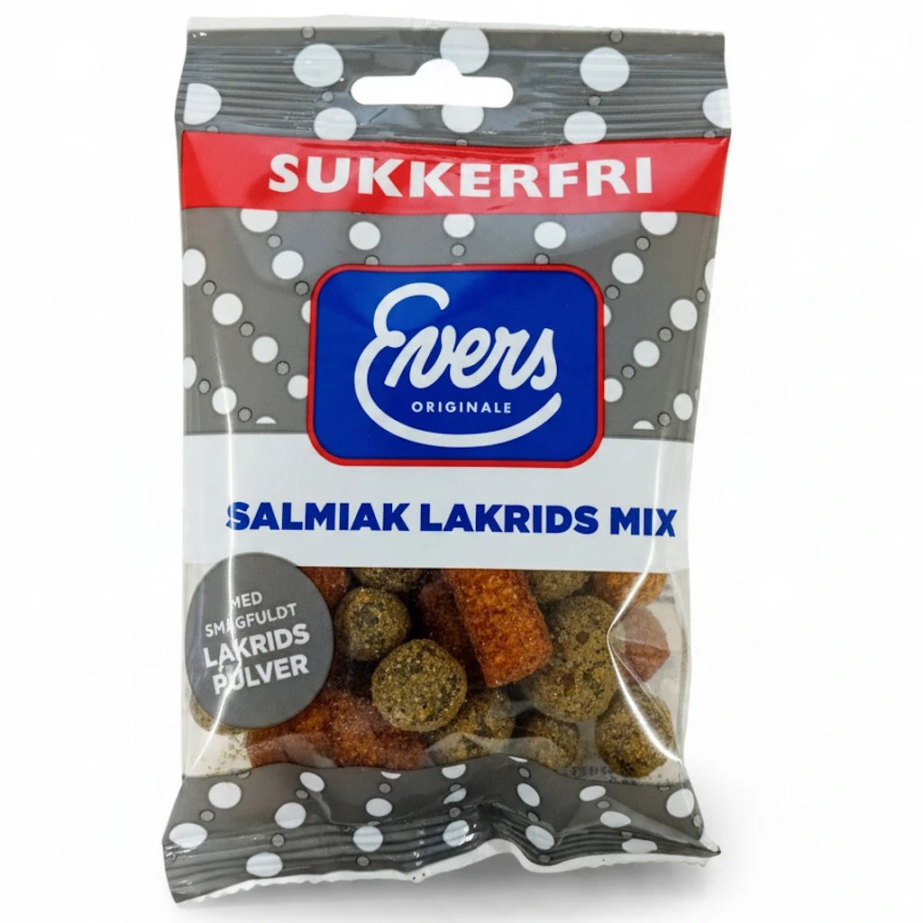Evers Sokeriton salmiakki lakritsi mix 70g