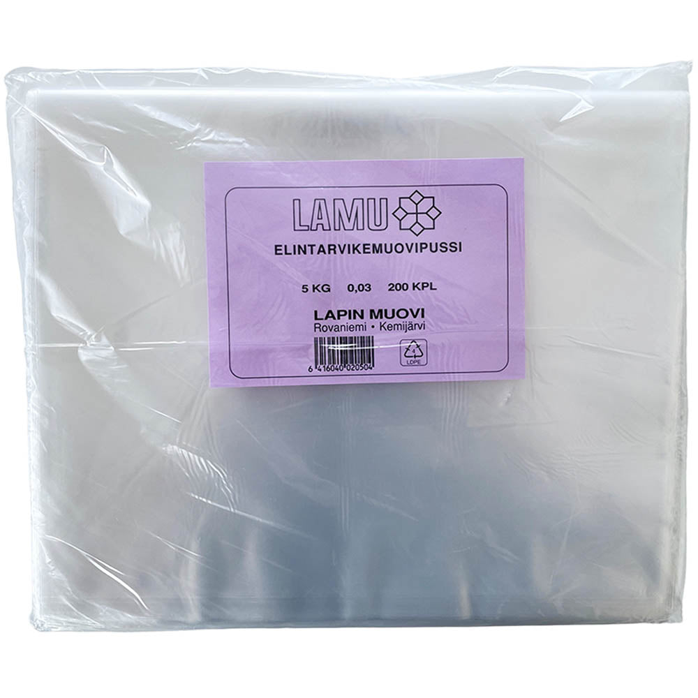 Elintarvikemuovipussi 5kg x 200kpl