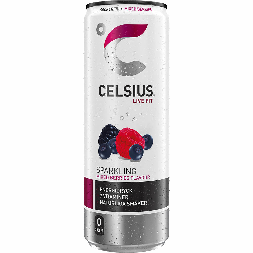 Celsius Sparkling Mixed Berries energiajuoma 355ml