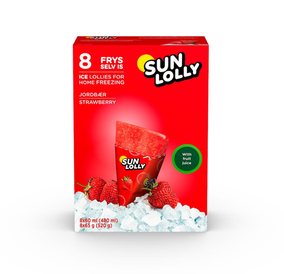 Sun Lolly Mansikka 8x60ml pakasta itse mehujää