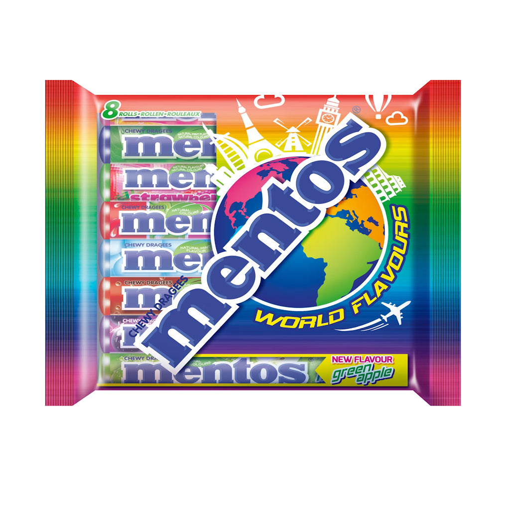 Mentos World Flavours pastilli 8-pack (37,5g x 8kpl)