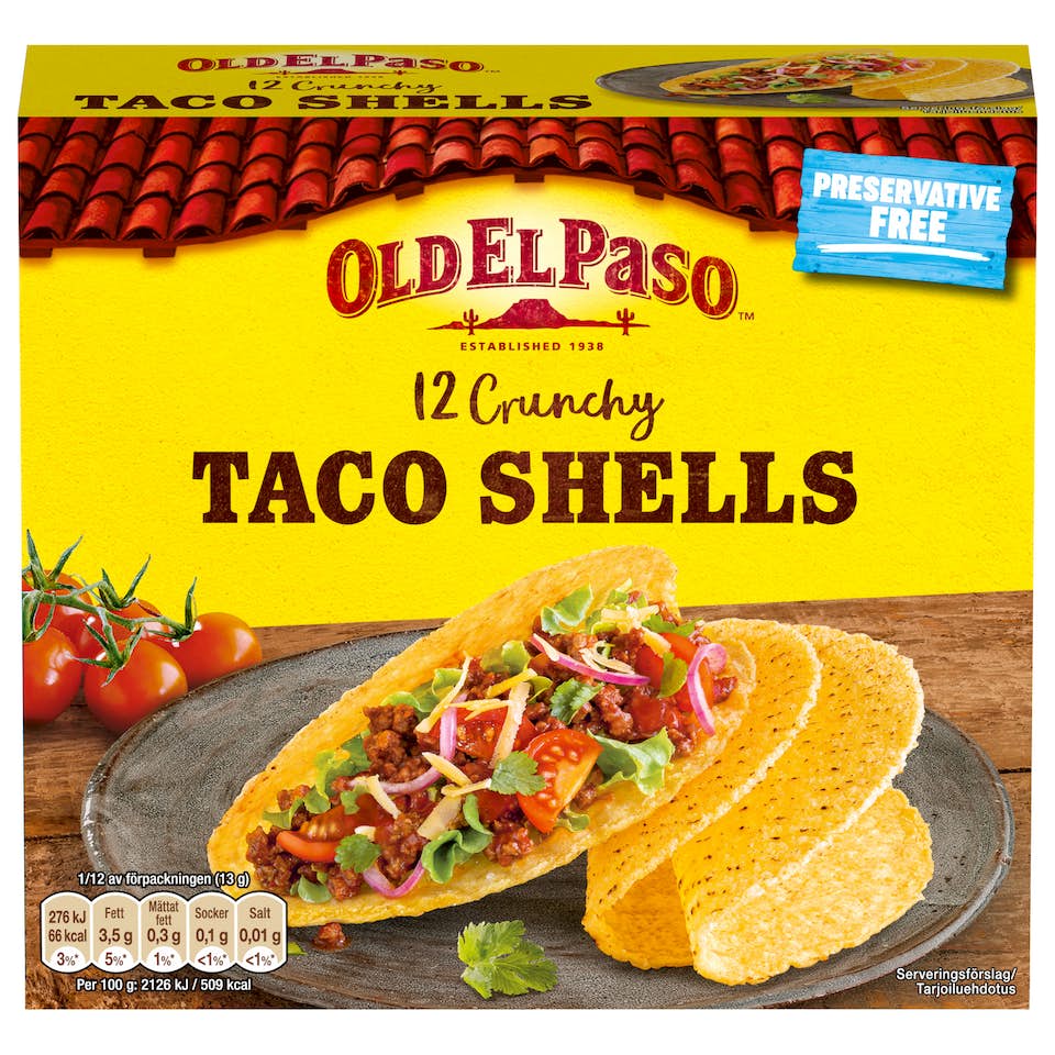 Old El Paso 12 Crunchy Taco Shells 156g