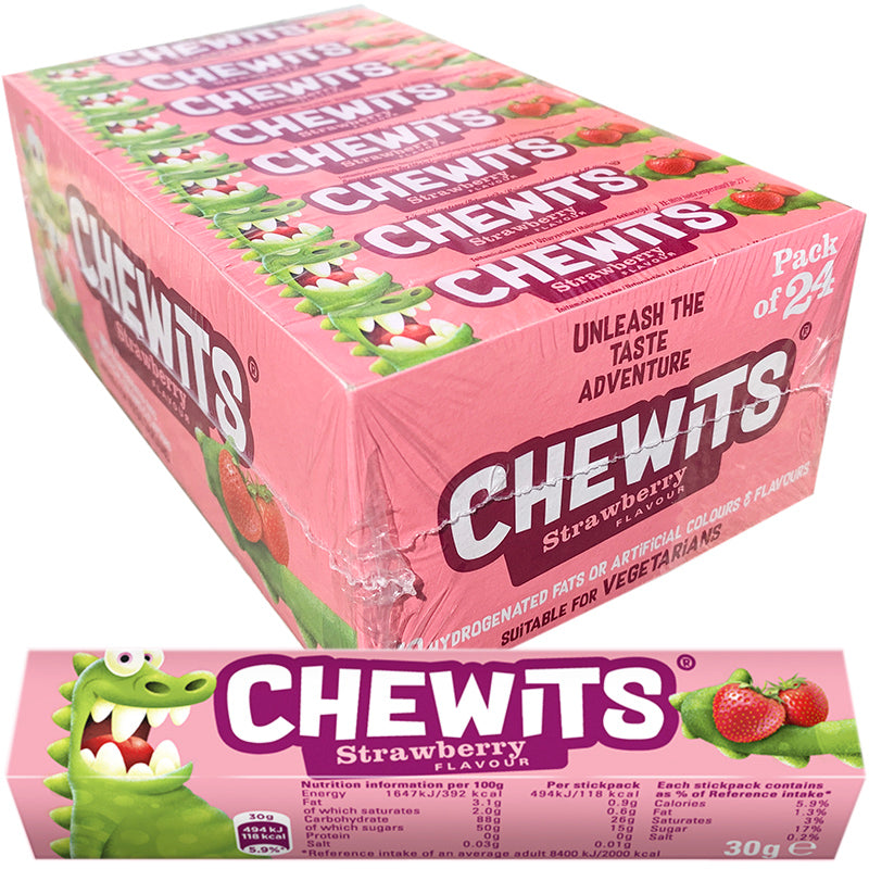 Cloetta Chewits Mansikka toffee 30g x 24kpl