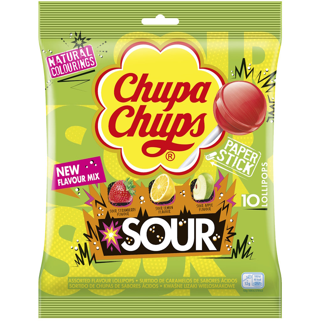 Chupa Chups Sour tikkaripussi 120g