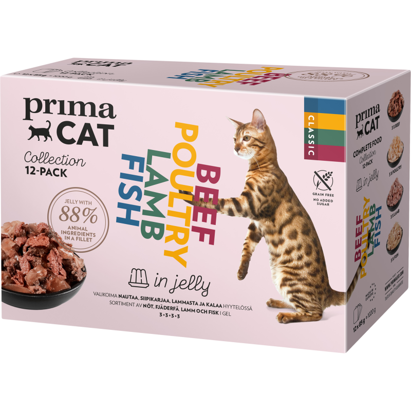 PrimaCat Classic hyytelölajitelma 85g x 12kpl