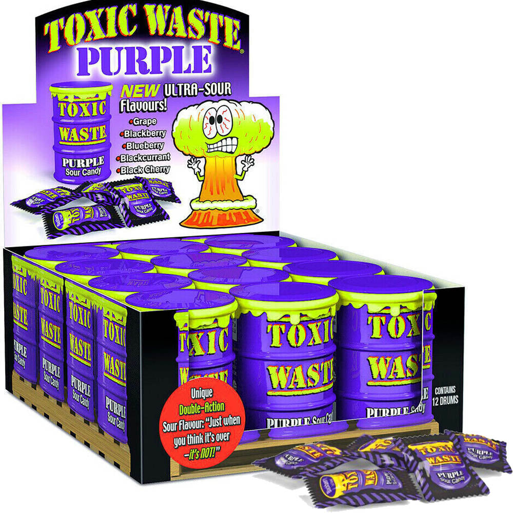 Toxic Waste Purple kirpeät karkit 42g x 12kpl