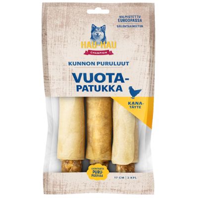 Hau Hau Champion Kunnon puruluut Vuotapatukka kana 17cm 3kpl 225g