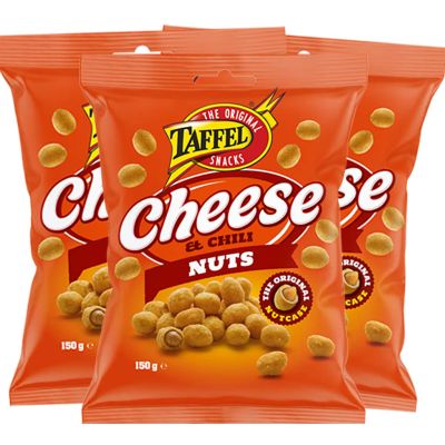 Taffel Cheese & Chili Nuts pähkinät 150g x 3kpl