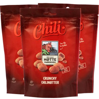 Den Lille Nöttefabriken Chili maapähkinät 160g x 3kpl