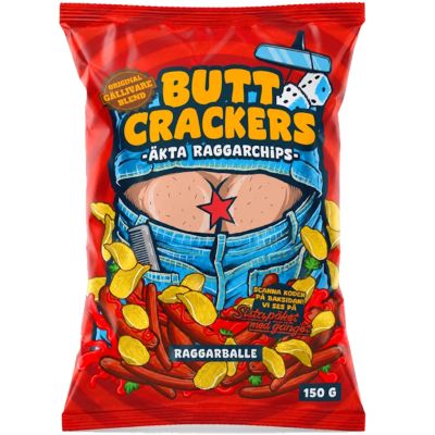 Butt Crackers Chips Grillimakkara & Ketsuppi perunalastu 150g