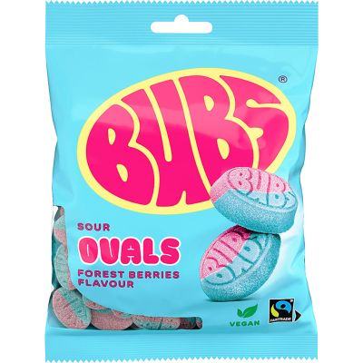 Bubs Sour Vadelma Mustikka Ovaalit 90g