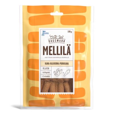 Dagsmark MELLILÄ kana-kalkkuna-porkkana herkku koirille 100g