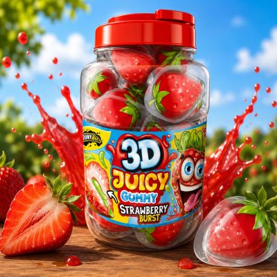 JohnyBee 3D Gummy Strawberry 18g x 60kpl