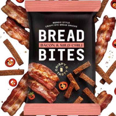 Bread Bites Bacon & Mild Chili pekoni-chili leipätikut 80g