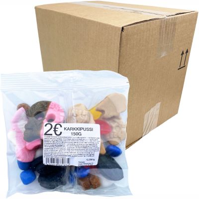 Kahden euron karkkipussi kioskimyyntiin 150g x 50kpl