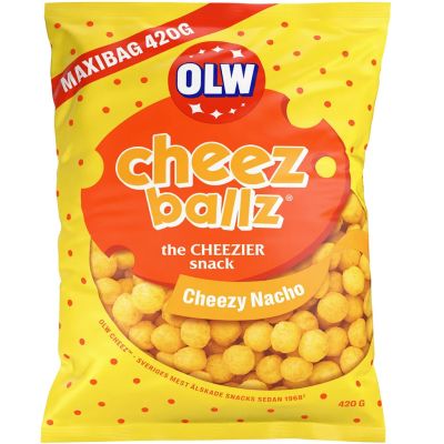 OLW Cheez Ballz Cheezy Nacho juustosnacks Maxibag 420g