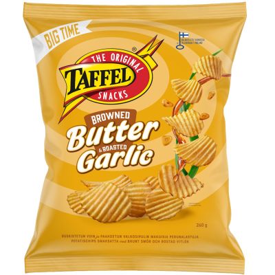 Taffel Browned Butter & Roasted Garlic perunalastu 260g