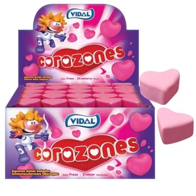 Vidal Corazones Strawberry sydän 75kpl