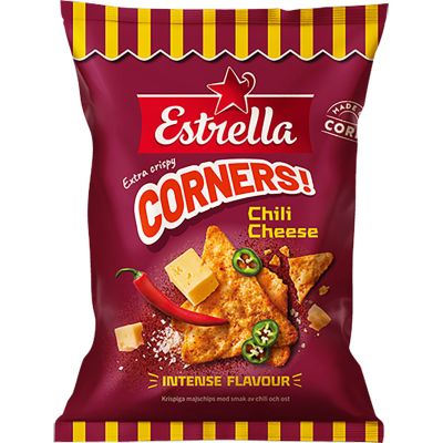Estrella Corners Chili Cheese maustetut tortillalastut 160g