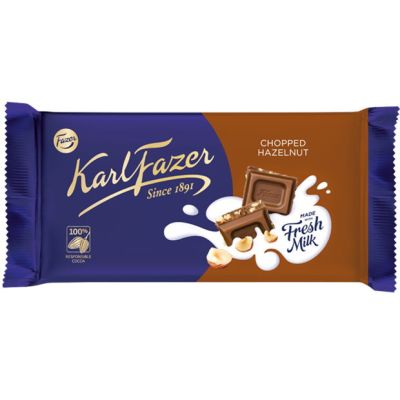 Karl Fazer Chopped Hazelnut suklaalevy 145g