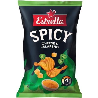 Estrella Spicy Jalapeno & Cheese perunalastu 115g