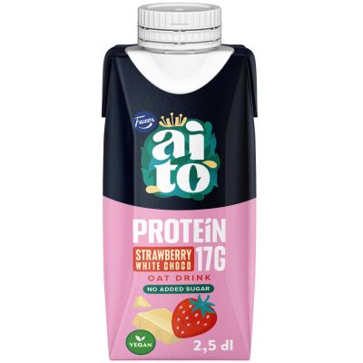 Fazer Aito Strawberry & White Choco UHT Proteiinikaurajuoma 2,5dl