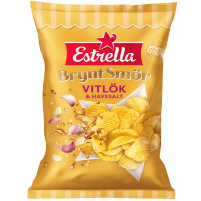 Estrella Paahdettu Voi & Valkosipuli & Merisuola perunalastu 175g