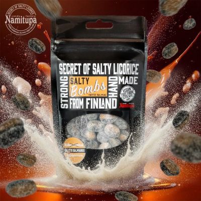 Namitupa Salty Bombs glykyrritsiinivapaa toffeesalmiakki 100g