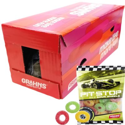 Grahns Pit Stop Sour Wheels renkaat 50g x 14kpl