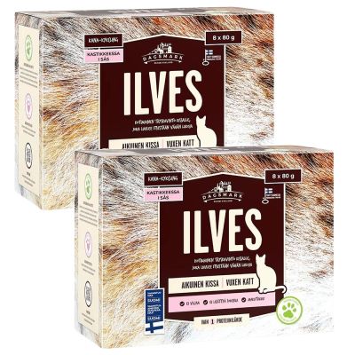 Dagsmark Ilves kissanruoka 8 x 80g kanaa kastikkeessa x 2kpl