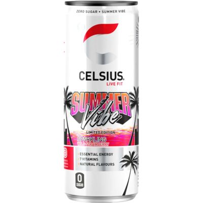 Celsius Summer Vibe Raspberry-Peach energiajuoma 355ml